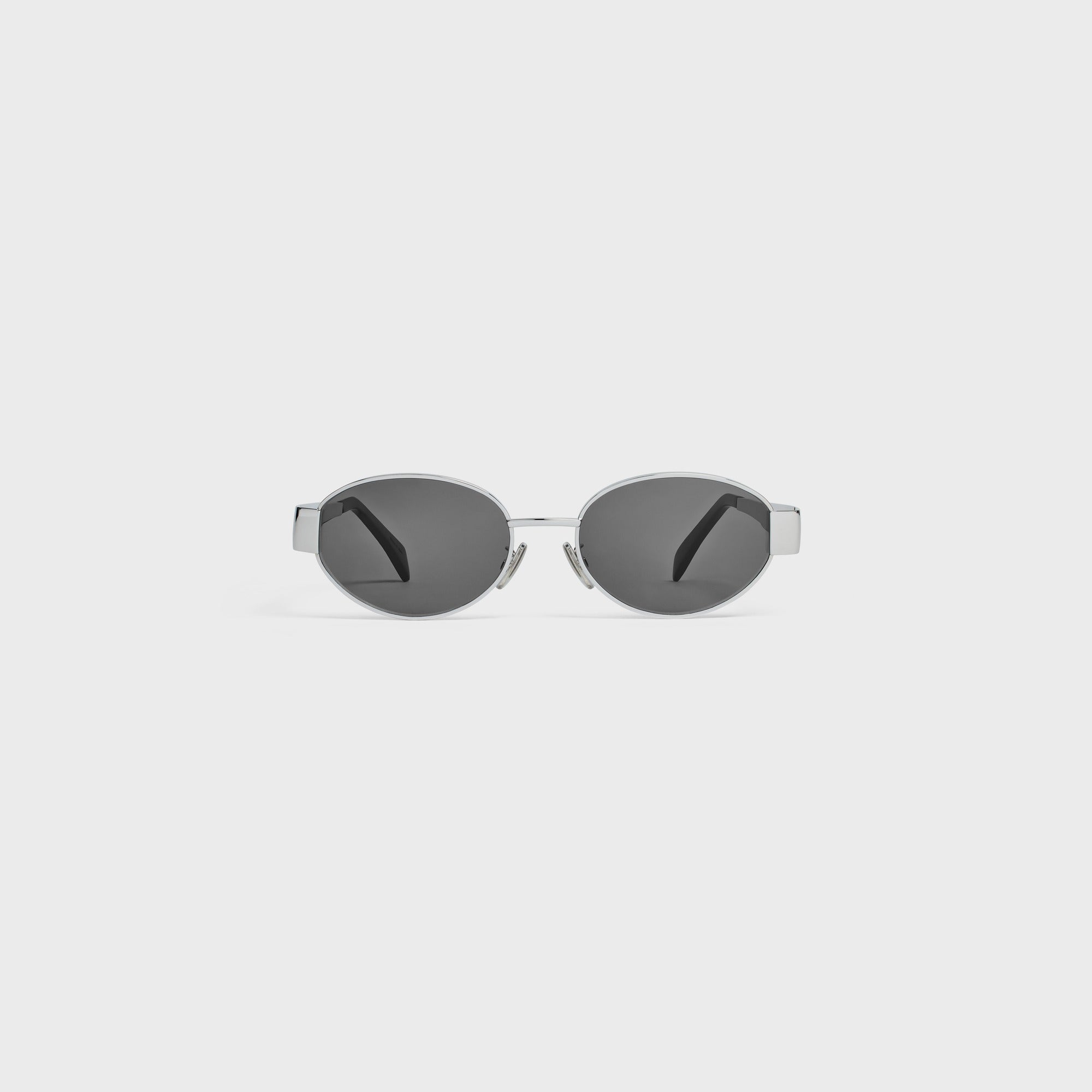 TRIOMPHE SUNGLASS 512999 IN SILVER METAL BLACK LENSES
