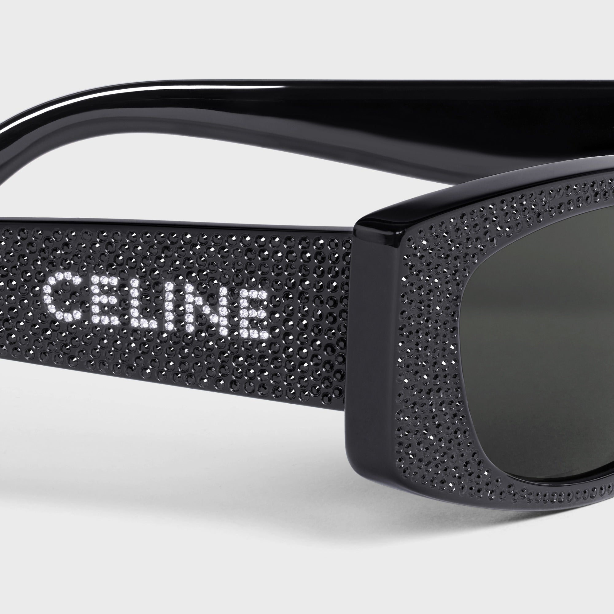 Celine Monochroms 04 Sunglasses In Acetate With Crystals Black