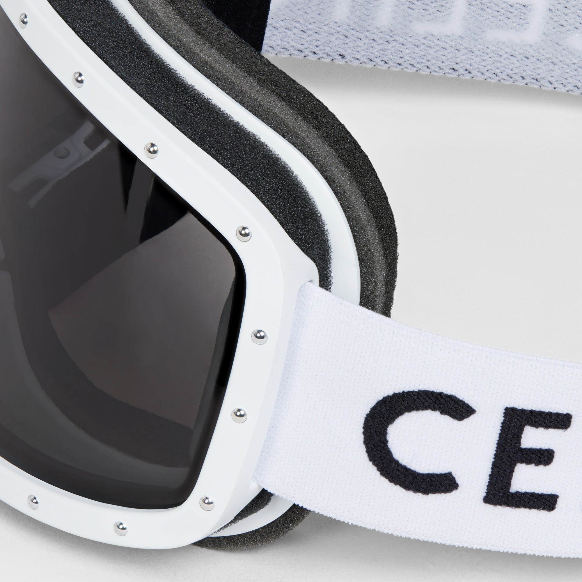 CELINE SKI MASK IN PLASTIC WITH METAL STUDS