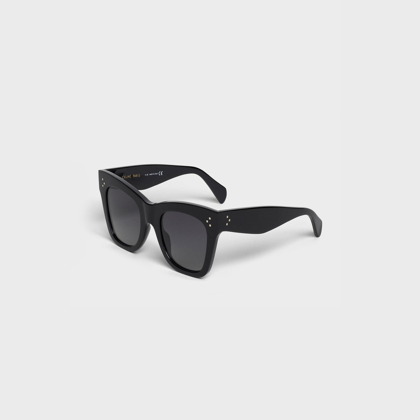 Cat Eye S004 Sunglasses In Acetate With Polarized Lenses Black
