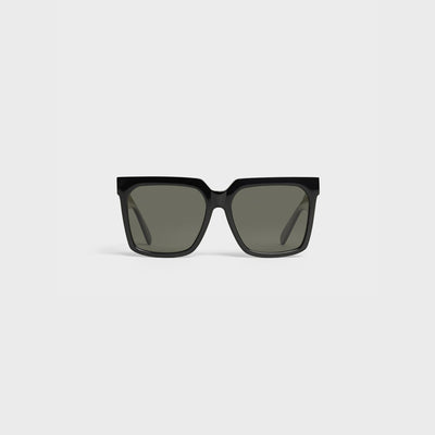 Oversized S055 Sunglasses In Acetate With Polarized Lenses Black